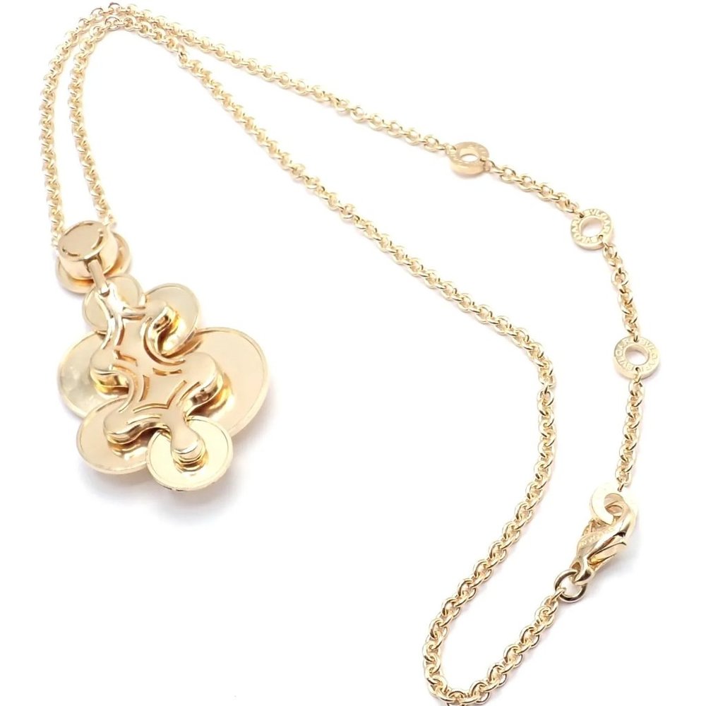 Authentic! Bulgari Bvlgari Cicladi 18k Yellow Gold Large Pendant Link Necklace - Picture 10 of 10